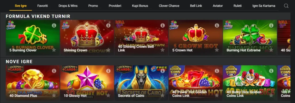 Slot igre u Formula kazinu – Shining Crown i Pragmatic naslovi