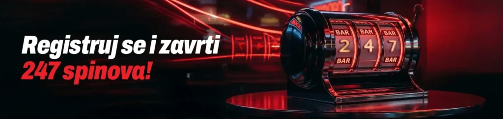 XLIVEBET promo baner: Registruj se i zavrti 247 besplatnih spinova bez depozita