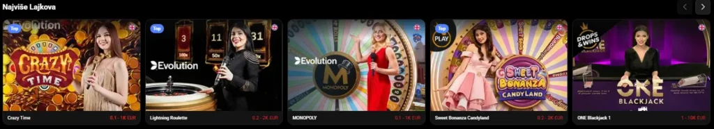 XLIVEBET kazino uživo: stolovi Crazy Time, Lightning Roulette, MONOPOLY i Sweet Bonanza CandyLand